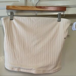 Crème ribbed tube top NWTs